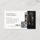 Luxury Black Elegant Photo Layout Real Estate Logo 名刺 (裏面)