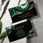 Luxury Black & Emerald Green Marble with Gold 名刺