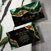Luxury Black & Emerald Green Marble with Gold Glit 名刺