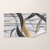 Luxury Black & Gold Abstract Line Towel Set バスタオルセット (ハンドタオル)