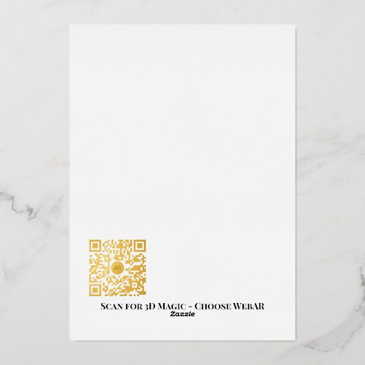 Luxury Black & Gold AR Wedding Suite - Interactive 箔招待状 (裏面)