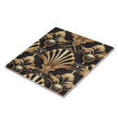 Luxury Black & Gold Art Deco Ceramic Tile  タイル (側面)
