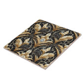 Luxury Black & Gold Art Deco Ceramic Tile  タイル (側面)