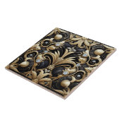 Luxury Black & Gold Art Deco Ceramic Tile  タイル (側面)