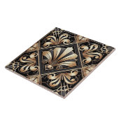 Luxury Black & Gold Art Deco Ceramic Tile  タイル (側面)