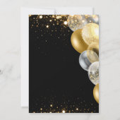 Luxury Black Gold Balloon Glitter Any Age Birthday 招待状 (裏面)
