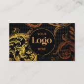 Luxury Black & Gold Baroque Custom Logo QR Code 名刺 (正面)