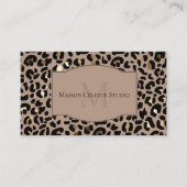 Luxury Black Gold Cheetah Leopard Print Elegant 名刺 (正面)