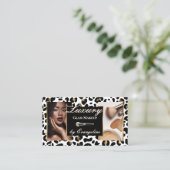 Luxury Black Gold Cheetah Leopard Print Makeup 名刺 (スタンド正面)