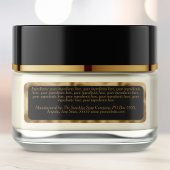 Luxury black gold cosmetics jar ingredients label  ラベル