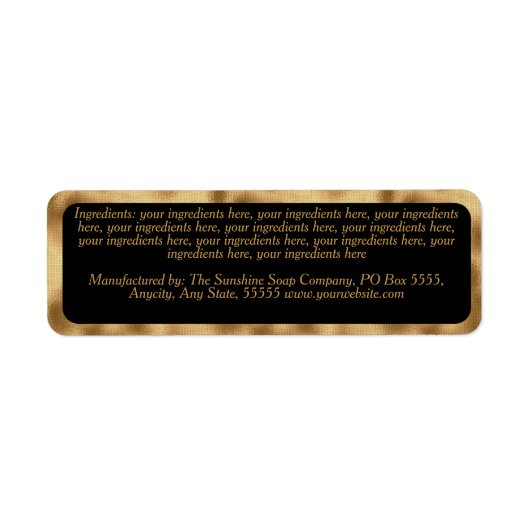 Luxury black gold cosmetics jar ingredients label  ラベル (正面)