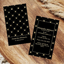 Luxury Black Gold Crown Pattern Elegant