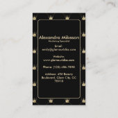 Luxury Black Gold Crown Pattern Elegant 名刺 (裏面)