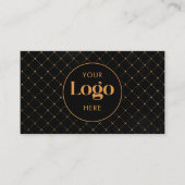 Luxury Black & Gold Custom Company Logo QR Code 名刺 (正面)