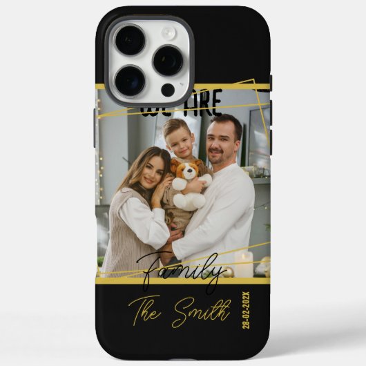 Luxury Black & Gold Custom Family Photo Keepsake Case-Mate iPhoneケース (裏面)