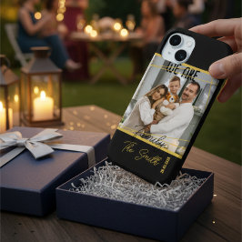 Luxury Black & Gold Custom Family Photo Keepsake iPhone 16 Pro Maxケース
