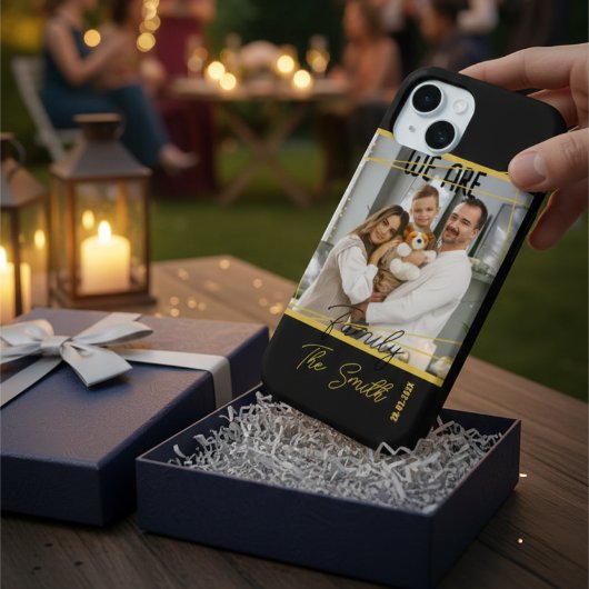 Luxury Black & Gold Custom Family Photo Keepsake Case-Mate iPhoneケース