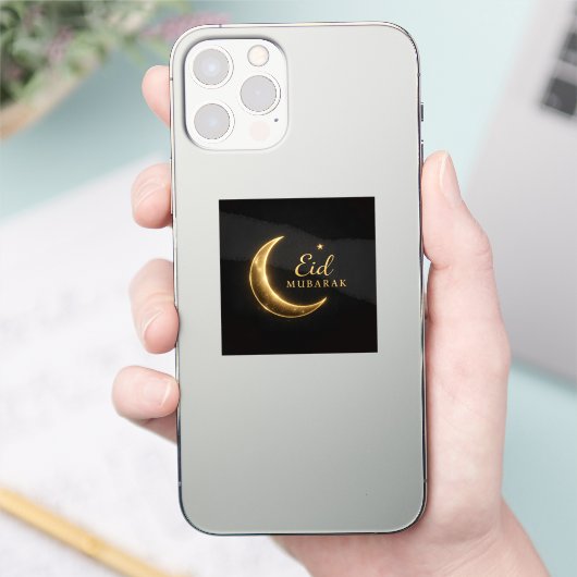 Luxury Black & Gold Eid Mubarak Stickers– Elegant シール (スマートフォン)