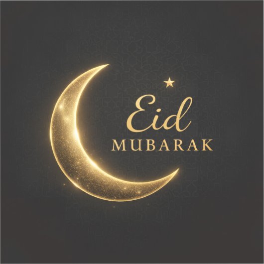 Luxury Black & Gold Eid Mubarak Stickers– Elegant シール (正面)