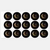 Luxury Black & Gold Eid Mubarak Stickers– Elegant ラベル (シート)