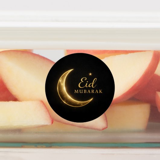 Luxury Black & Gold Eid Mubarak Stickers– Elegant ラベル (貼付)
