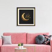 Luxury Black & Gold Eid Mubarak Wall Art – Elegant キャンバスプリント (インサイチュ (リビング))