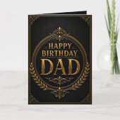 Luxury Black & Gold Elegant Birthday Card for Dad カード (正面)