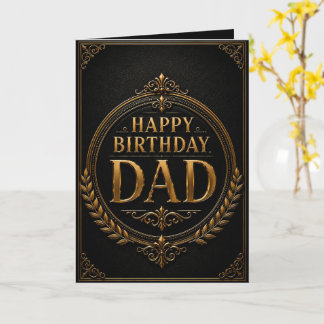 Luxury Black & Gold Elegant Birthday Card for Dad カード