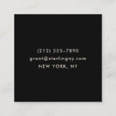 Luxury Black Gold Elegant Minimal Typography スクエア名刺 (裏面)