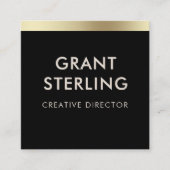 Luxury Black Gold Elegant Minimal Typography スクエア名刺 (正面)