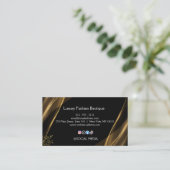Luxury Black Gold Fashion Boutique Business Card 名刺 (スタンド正面)