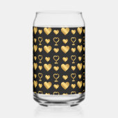 Luxury Black Gold Foil Hearts  ガラス缶 (正面)