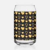 Luxury Black Gold Foil Hearts  ガラス缶 (裏面)