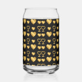 Luxury Black Gold Foil Hearts ガラス缶 (右)