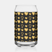 Luxury Black Gold Foil Hearts  ガラス缶 (左)