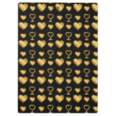 Luxury  Black Gold Foil Hearts  クリップボード (裏面)