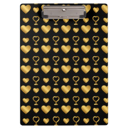 Luxury  Black Gold Foil Hearts  クリップボード