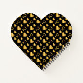 Luxury  Black Gold Foil Hearts  ノートブック (裏面)