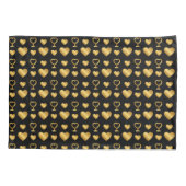 Luxury Black Gold Foil Hearts  枕カバー (裏面)