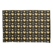 Luxury Black Gold Foil Hearts 枕カバー (正面)