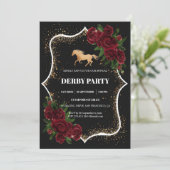 Luxury Black & Gold Glitter Kentucky Derby Invitat 招待状 (スタンド正面)