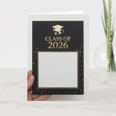 Luxury Black & Gold Graduation Announcement Photo  カード (正面)