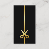 Luxury Black & Gold Hairstylist Scissors Logo 名刺 (正面)