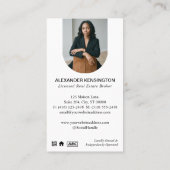 Luxury Black Gold Home Key Real Estate Agent Photo 名刺 (裏面)