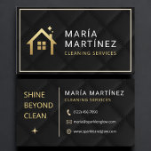 Luxury Black Gold House Cleaning Services Quilted 名刺