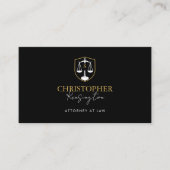 Luxury Black Gold Lawyer Attorney At Law Monogram  名刺 (正面)