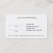 Luxury Black & Gold Makeup Appointment Card 予約カード (裏面)