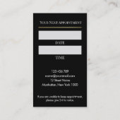 Luxury Black & Gold Makeup Appointment Card 予約カード (裏面)