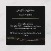 Luxury Black & Gold Makeup artist Bussines card スクエア名刺 (裏面)