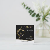 Luxury Black & Gold Makeup artist Bussines card スクエア名刺 (スタンド正面)